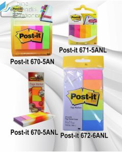 3M Post-it Lengkap murah barang Perlengkapan Kantor 3M Post-it Page Marker 670-5AN - 670-5ANL - 671-5ANL di toko alat tulis grosir Bina Mandiri stationery