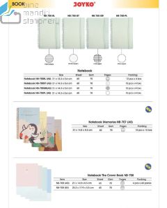 Buku Tulis Catatan Diary Agenda Bergaris Spiral Garis Titik Titik Joyko Notebook NB-700 Dotted (A5)