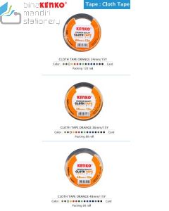 Gambar stationery Kenko Cloth Tape Orange 24 mm/15 Y Lakban Hitam Kain dan aneka katalog Kenko grosir