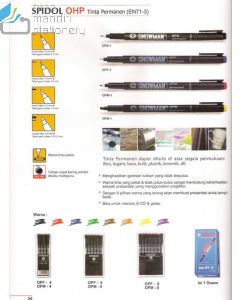 E-Katalog gambar perlengkapan Pena Spidol Snowman OHP Permanent Marker OPF-4  (Fine - 4 Colour)